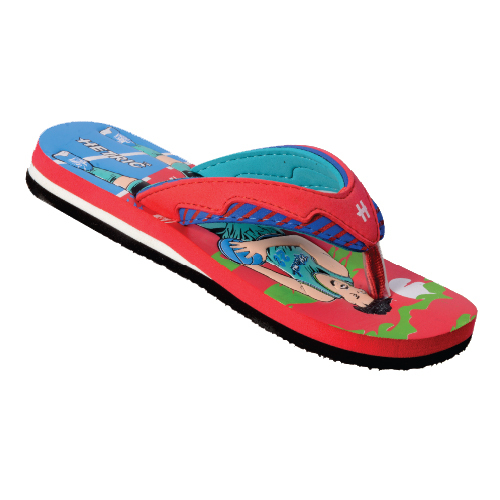 Red And C Green Color Slipper