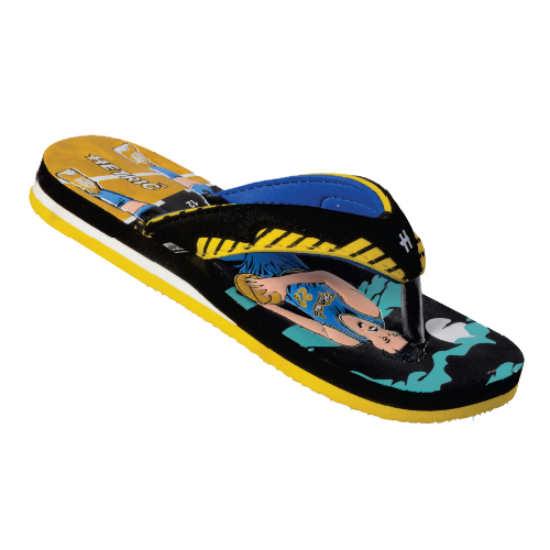 Black And Yellow Color Slipper