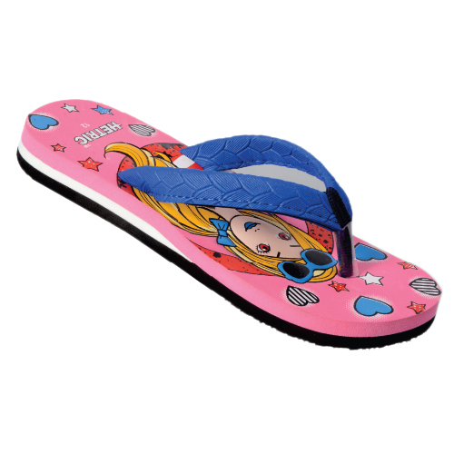 Pink And Royal Blue Color Ladies Slipper