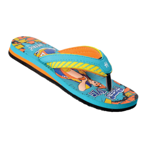 Aqua And Orange Color Gents Slipper