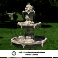 Three Tier Frp Fountain - Color: Pure White And Grey Grazes