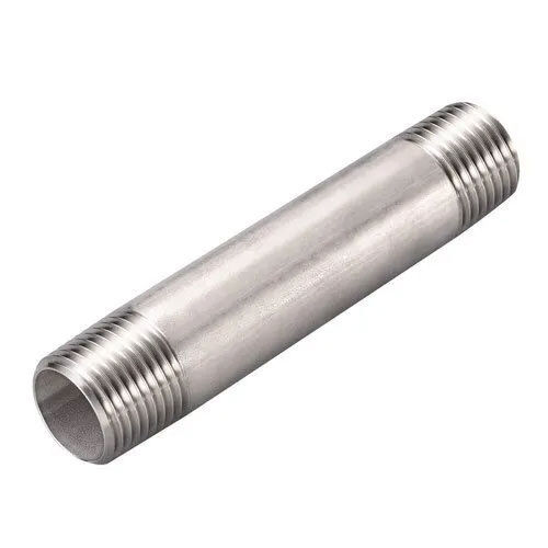 Stainless Steel Barrel Pipe Nipple - Color: Silver