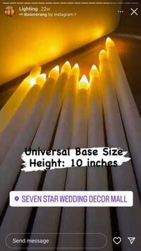 Stick Candle - 10 Inches Diameter, Warm White Color | 48 Hours Burning Time, Universal Size For Bars, Birthdays, Home Decoration, Parties, Weddings