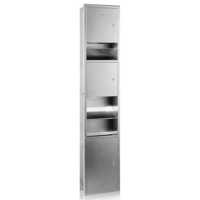 All In One Mazaf Ss 304 Recessed Unit Combination Dryer, Paper Dispenser & Waste Receptacle - Color: Stainless Steel