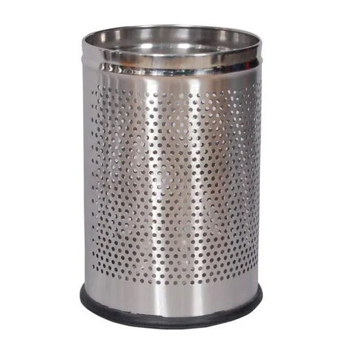 Mazaf Open Top Stainless Steel Perforated Dustbin