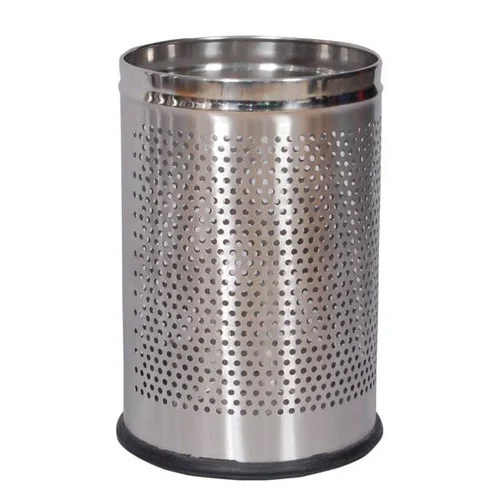 MAZAF Open Top Stainless Steel Perforated Dustbin