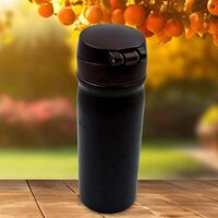STAINLESS STEEL WATER BOTTLE LEAK PROOF RUST PROOF HOT  COLD DRINKS GYM SIPPER   (350 ML)  (12760)