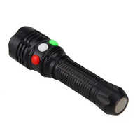 Tri Color Led Signal Torch - 2200mah Lithium Ion Battery, Durable Aluminum Body, Powerful White Illumination For Industrial Use
