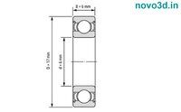 606ZZ bearing metal shielded bearing 6mm bore bearing 606zz dimension 6mmx17mmx6mm