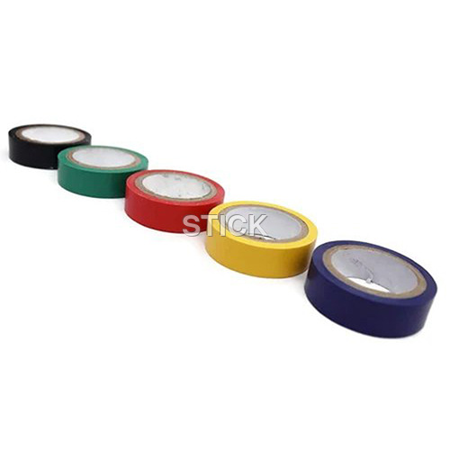 PVC Adhesive Tape - 28-100 Micrometer, 4-1280 Millimeter Width | Red, Blue, Yellow, White, Green Colors, Single-Sided Pressure Sensitive Adhesive