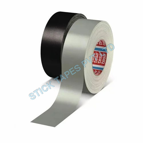 Tesa 4657 - PVC Adhesive Tape 40-50 Meter Length, 40-60 Millimeter Width, Grey and Black with 145 Millimeter Thickness, Single-Sided Pressure Sensitive Adhesive