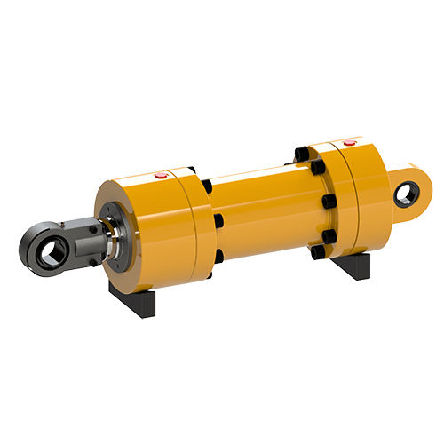 Yellow Painted Industrial Hydraulic Cylinder