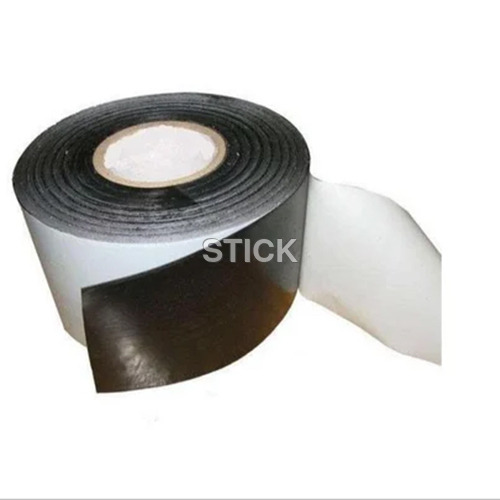 Bitumin Butyl Tape - BOPP Material, 10-20 Meter Length, Black Color, Single-Sided, Over 100 Millimeter Width | Pressure Sensitive Adhesive