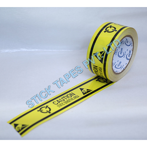 Esd Flooring Tape - Laminated Material, Single Sided, Yellow Color | Acrylic Adhesive, Heat-Resistant, Pressure Sensitive