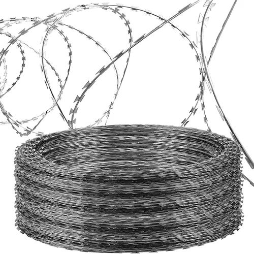 Silver Razor Barbed Wire