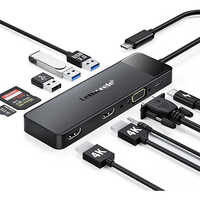 Black Lemorele Usb C Docking Station For Laptop