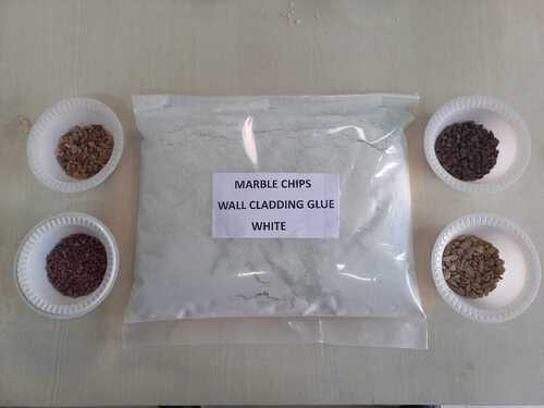 Marble Chips Adhesive - 25 kg Bag, White Color, Polished Surface Finishing, Ideal for Wall Cladding and Floor Applications