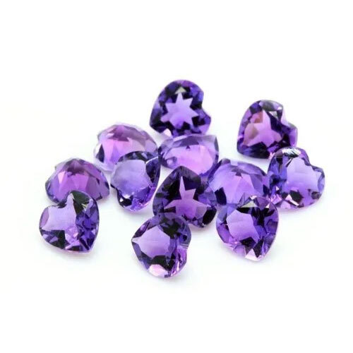 Natural African Purple Amethyst Heart Cut Faceted Loose Gemstone For Jewelry