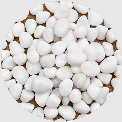 Agate Gemstone White Pebbles (White, Medium, Polished)