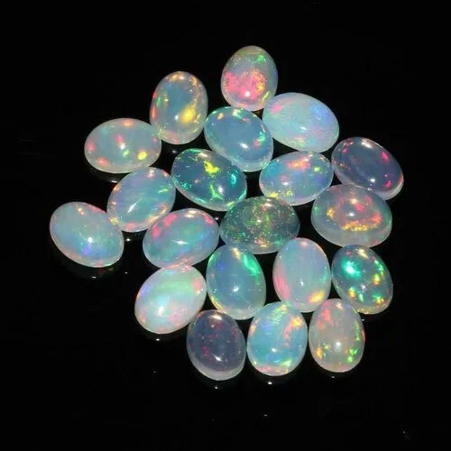 100% Natural Ethiopian Welo Fire Opal Loose Gemstone Cabochon Oval Shape