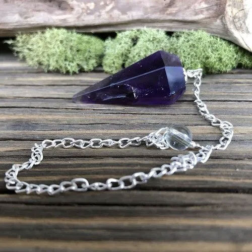 Amethyst Crystal Pendulum - Dowsing Healing