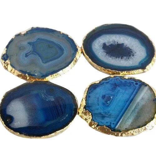 Blue Agate Coasters Slices