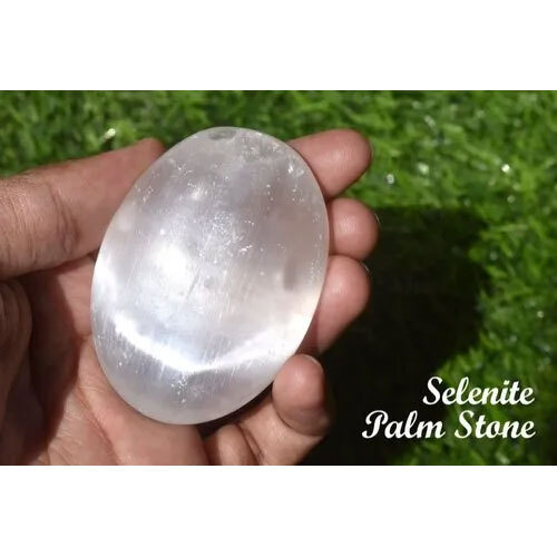 Selenite Palm Gemstone Worry Gemstone