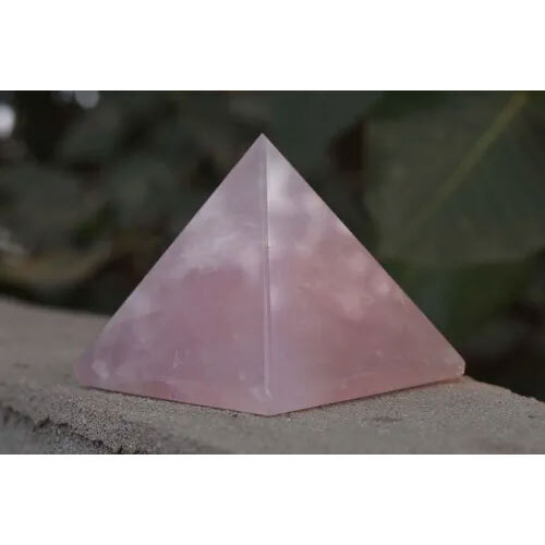 Rose Quartz Pyramid Energy Home Decor Natural Vastu Healing Crystal Reiki Chakra Gemstone
