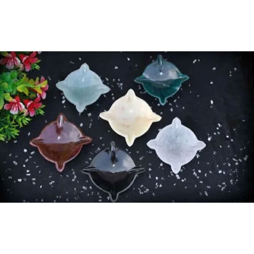 Crystal Diya Natural Multicolor Agate Diya Gemstone