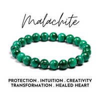 Malachite Bracelet Grade AAA Genuine Gemstone Bracelet Meditation Bracelet