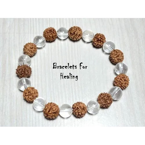 Rudraksha Bracelet, Crystal Quartz Bracelet, Bracelets For Healing, Bracelet For Gift