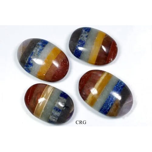 Set Of 4 Bonded 7-Stone Palm Gemstone Wholesale Bulk Lot