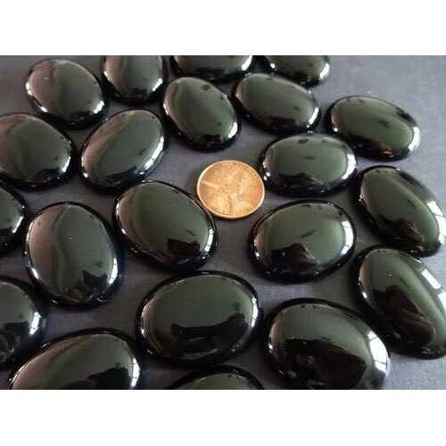 Natural Black Agate Oval Cabochon Polished Gem Natural Stone Extra Large Gemstone