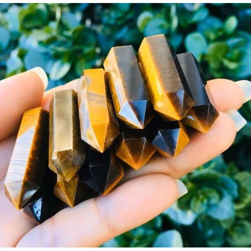 Tiger Eye POINT (1) XS Tigers Eye Mini Pencil Crystal Natural Brown