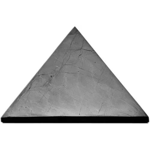 Shungite Pyramid Black Polished Authentic Karelian Genuine Shungite Gemstone Figure From Karelia
