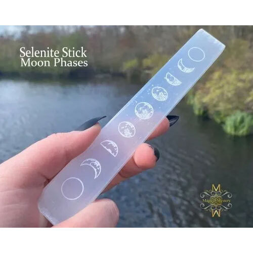 Moon Phase Selenite Wand Gemstones Crystal Charging Selenite