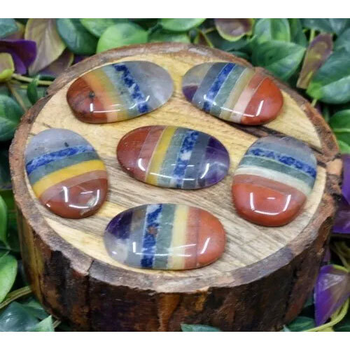One (1) Chakra Bonded Worry Stone for crystal healing - Pocket Palm Gemstone - Thumb Gemstone