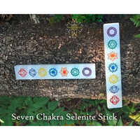 Selenite Seven Chakra Stick