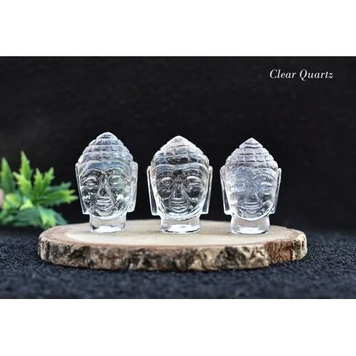 Buddha Head approx. 1.5 inch Clear Quartz Green Aventurine Lapis Lazuli Fluorite Amethyst Buddha