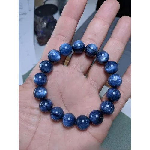 Genuine Kyanite Bead Bracelet For Men Or Women (On Stretch) Aaa Quality 12mm