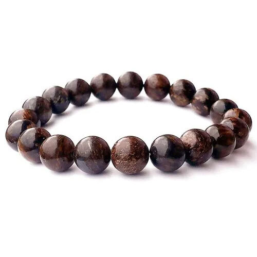 Bronzite Gemstone Stretch Mens Beaded Bracelet