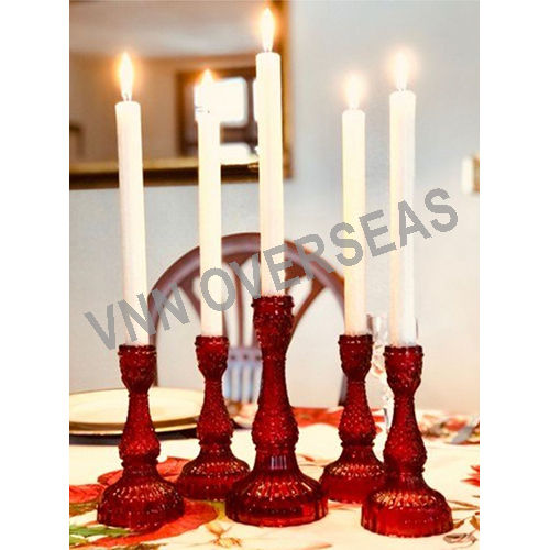 Red Glass Candle Stand