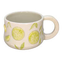 Lemon Porcelain Mug - High-quality Porcelain, Different Sizes Available, Classic White And Refreshing Green, Smooth Painted Finish, Sleek Modern Design