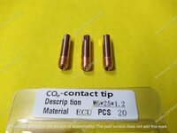 Contact Tip - M6x25x1.2 Mm | Heavy Duty Copper Body, New Welding Accessory