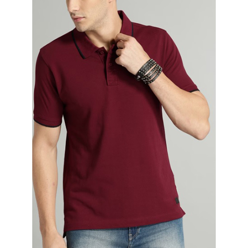 Collar Neck Maroon T Shirt