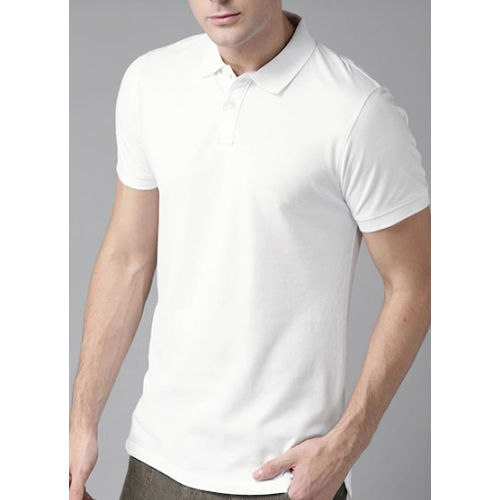 Collar Neck White T Shirt