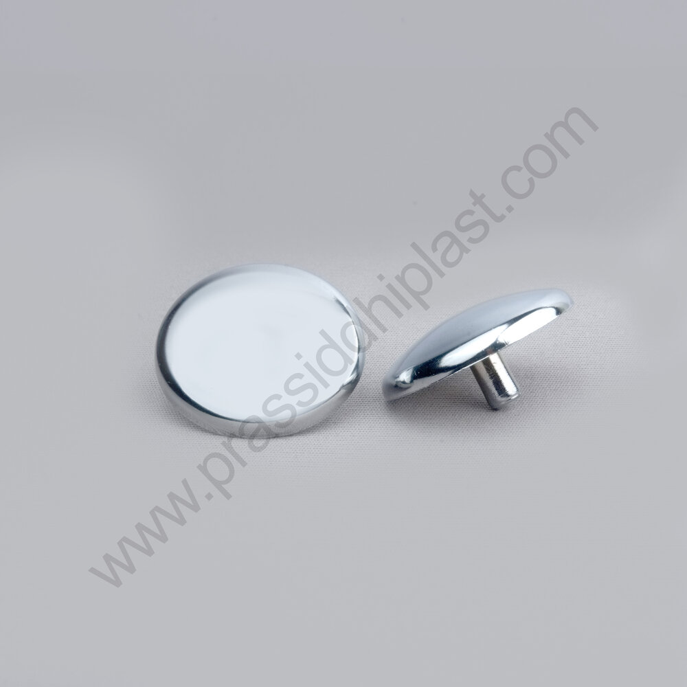 Dome Silver 50Mm & 40Mm | Furniture Cap | Round Push Fit Cap | Cabinet Fitting Decorative - Installation Type: Press-Fit