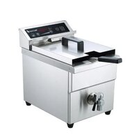 Commercial Induction Deep Fryer - Stainless Steel, 288 X 478 X 410mm | Fully Automatic, 8l Capacity, Touch Control, Led Display, Energy Efficient Heat Distribution