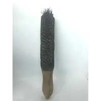 Wooden Handle Wire Welding Brush - Carbon Steel, Less Than 10 Inch | Black For Efficient Cleaning And Maintenance