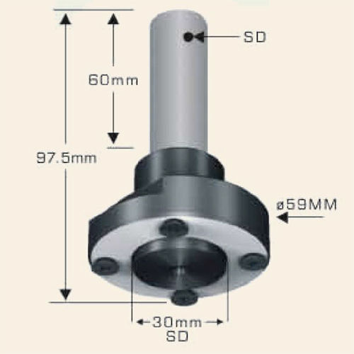 Saw Blade Arbor With Parallel Shank